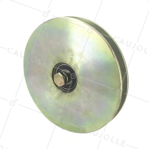 Ruota DI PORTALE STRETTO A Gola QUADRA DIAMETRO 200 MM PER RAIL QUADRO DI 16 MM ASSE 20 MM - GAGC200E • Caujolle