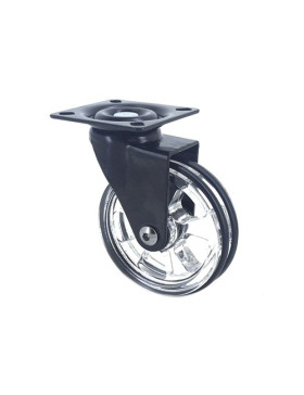 Ruota DESIGN TRASPARENTE NERA DIAMETRO 75 MM CARICO 50 KG - CRYSTALN75P