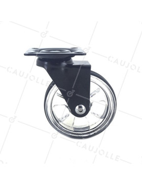 Ruota DESIGN TRASPARENTE NERA DIAMETRO 75 MM CARICO 50 KG - CRYSTALN75P