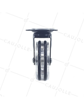 Ruota DESIGN TRASPARENTE NERA DIAMETRO 75 MM CARICO 50 KG - CRYSTALN75P