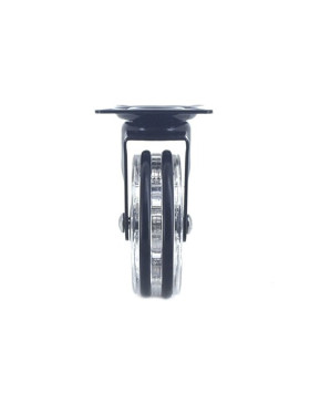 Ruota DESIGN TRASPARENTE NERA DIAMETRO 75 MM CARICO 50 KG - CRYSTALN75P