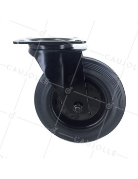 Ruota DESIGN DI MANUTENZIONE NERA IN GOMMA DIAMETRO 200 MM CARICO 180 KG- S72C 200NERO