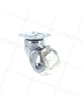Ruota DESIGN TRASPARENTE PALLA DIAMETRO 50 MM CARICO 40 KG - CRYSTAL CHUNKY50P • Caujolle