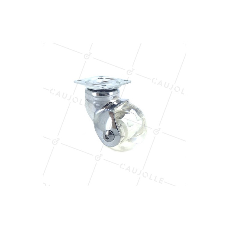 Ruota DESIGN TRASPARENTE PALLA DIAMETRO 50 MM CARICO 40 KG - CRYSTAL CHUNKY50P