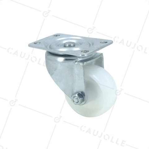 Ruota DI MANUTENZIONE IN NYLON A Piastra DIAMETRO 50MM CARICO 35KG -S2N50 • Caujolle