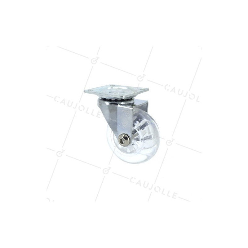 Ruota PIVOTANTE DESIGN TRASPARENTE FLESSIBILE DIAMETRO 50MM CARICO 40KG - S140TR 50P