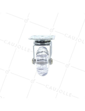 Ruota PIVOTANTE DESIGN TRASPARENTE FLESSIBILE DIAMETRO 50MM CARICO 40KG - S140TR 50P