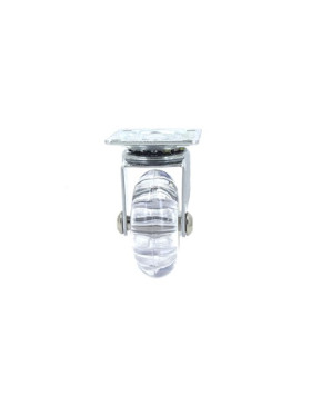 Ruota PIVOTANTE DESIGN TRASPARENTE FLESSIBILE DIAMETRO 50MM CARICO 40KG - S140TR 50P