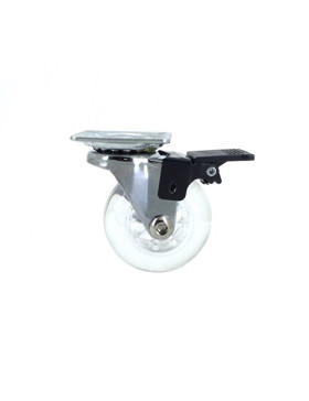 Ruota PIVOTANTE DESIGN A FRENO SOFFICE TRASPARENTE DIAMETRO 50MM CARICO 40KG - S140TR 50PAF