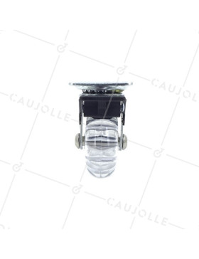 Ruota PIVOTANTE DESIGN A FRENO SOFFICE TRASPARENTE DIAMETRO 50MM CARICO 40KG - S140TR 50PAF