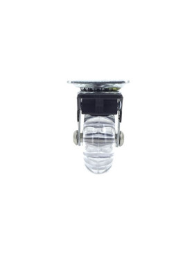 Ruota PIVOTANTE DESIGN A FRENO SOFFICE TRASPARENTE DIAMETRO 50MM CARICO 40KG - S140TR 50PAF