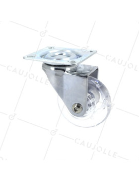 Ruota PIVOTANTE TRASPARENTE DESIGN DIAMETRO 60 MM CARICO 50 KG - S140TR 60P • Caujolle