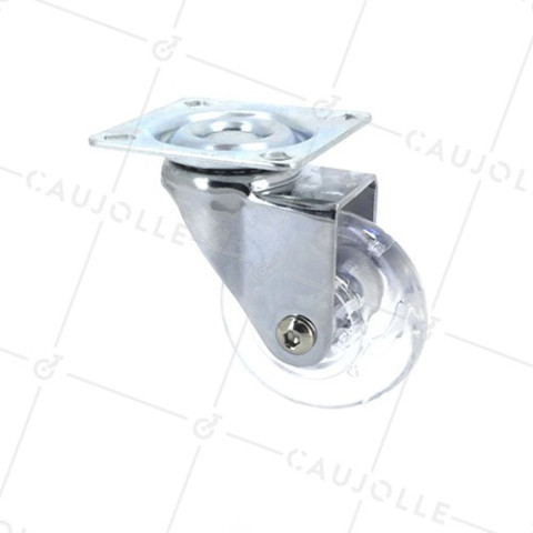 Ruota PIVOTANTE TRASPARENTE DESIGN DIAMETRO 60 MM CARICO 50 KG - S140TR 60P • Caujolle