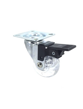 Ruota PIVOTANTE A FRENO TRASPARENTE DESIGN DIAMETRO 60MM CARICO 50KG - S140TR 60PAF