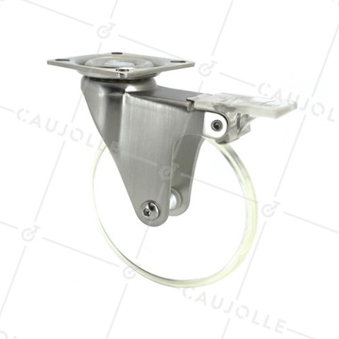Ruota DESIGN TRASPARENTE CON EFFETTO LENTE DIAMETRO 100 MM CARICO 50 KG - LOOP100PAF • Caujolle