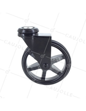 Ruota DESIGN IN ALLUMINIO NERO SPAZZOLATO DIAMETRO 100MM CARICO 55KG CON FISSAGGIO DA 10 MM - BLACKSTYL 100O