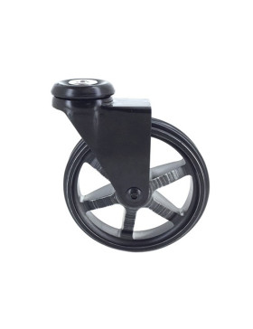 Ruota DESIGN IN ALLUMINIO NERO SPAZZOLATO DIAMETRO 100MM CARICO 55KG CON FISSAGGIO DA 10 MM - BLACKSTYL 100O