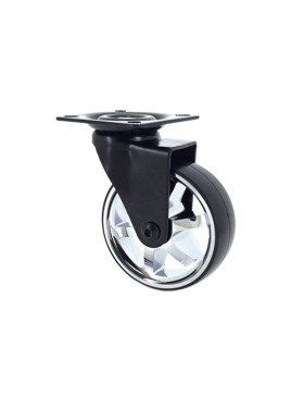 Ruota DESIGN CERCHIO CROMATO DIAMETRO 75 MM CARICO 45 KG - BLACKCHROM75P