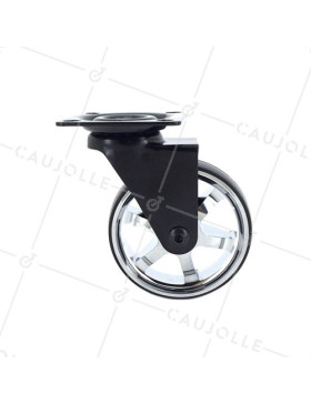 Ruota DESIGN CERCHIO CROMATO DIAMETRO 75 MM CARICO 45 KG - BLACKCHROM75P