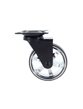 Ruota DESIGN CERCHIO CROMATO DIAMETRO 75 MM CARICO 45 KG - BLACKCHROM75P