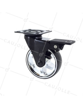 Ruota DESIGN RUOTA CROMATA DIAMETRO 75 MM CARICO 45 KG - BLACKCHROM75PAF • Caujolle