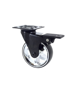 Ruota DESIGN RUOTA CROMATA DIAMETRO 75 MM CARICO 45 KG - BLACKCHROM75PAF