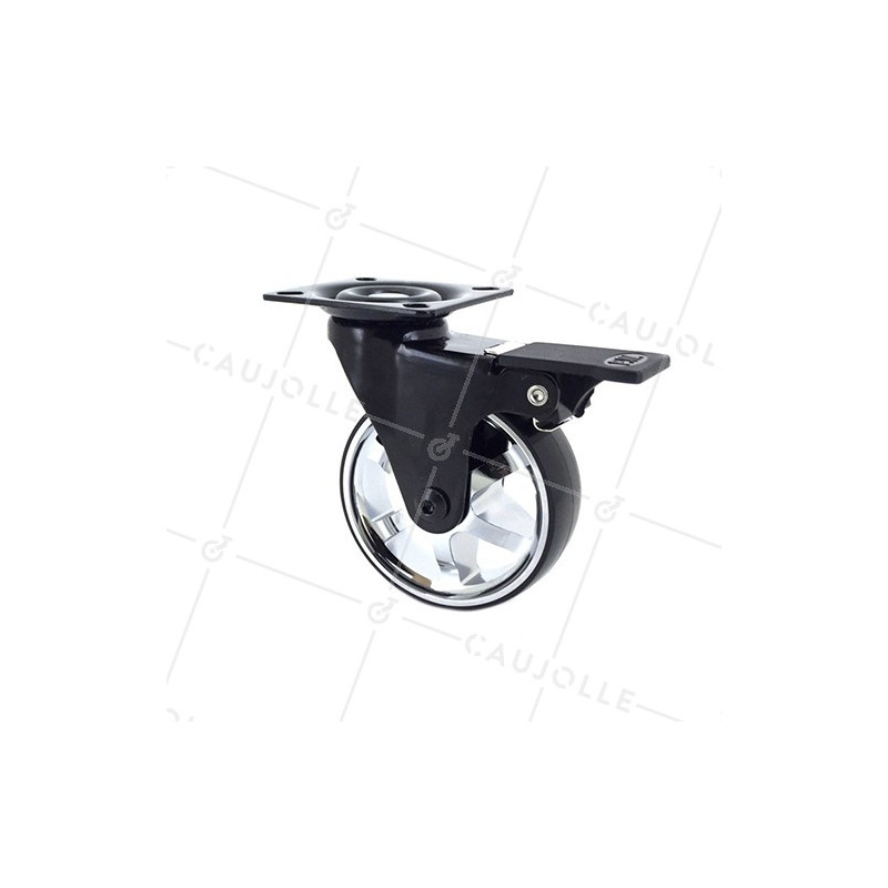 Ruota DESIGN RUOTA CROMATA DIAMETRO 75 MM CARICO 45 KG - BLACKCHROM75PAF