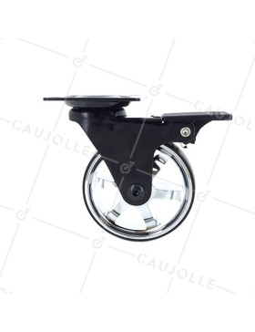 Ruota DESIGN RUOTA CROMATA DIAMETRO 75 MM CARICO 45 KG - BLACKCHROM75PAF