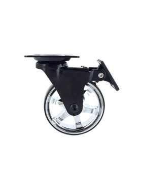 Ruota DESIGN RUOTA CROMATA DIAMETRO 75 MM CARICO 45 KG - BLACKCHROM75PAF