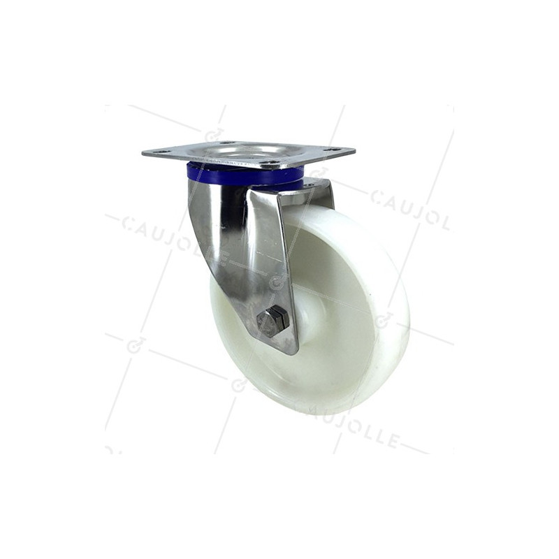 Ruota INOX IN NYLON PIVOTANTE DIAMETRO 160 MM CARICO 300 KG