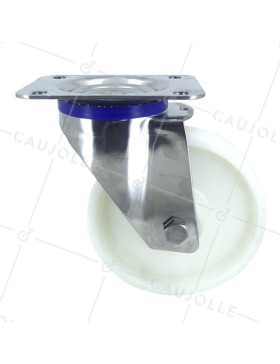 Ruota INOX IN NYLON PIVOTANTE DIAMETRO 160 MM CARICO 300 KG