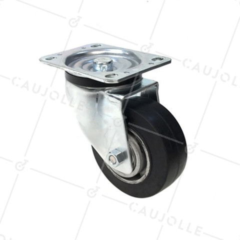 Ruota IN GOMMA FLESSIBILE DIAMETRO 125MM CARICO 280 KG - S76AS 125 • Caujolle