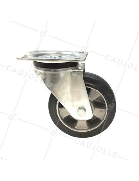 ROULETTE MANUTENTION RENFORCÉE CAOUTCHOUC S76AS DIAMÈTRE 160MM