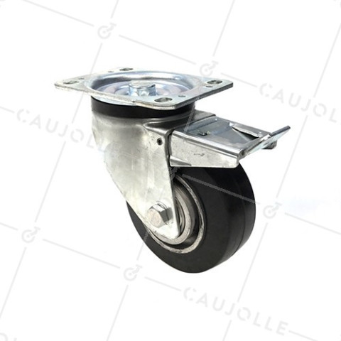 Ruota IN GOMMA FLESSIBILE DIAMETRO 125MM CARICO 280 KG - S76AS 125AF • Caujolle