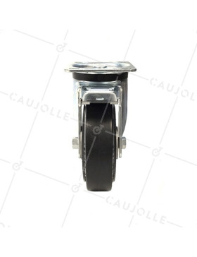 ROULETTE MANUTENTION RENFORCÉE À FREIN CAOUTCHOUC S76AS DIAMÈTRE 160MM 