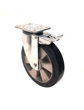 ROULETTE MANUTENTION RENFORCÉE À FREIN CAOUTCHOUC S76AS DIAMÈTRE 250MM 