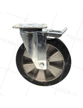 ROULETTE MANUTENTION RENFORCÉE À FREIN CAOUTCHOUC S76AS DIAMÈTRE 250MM 