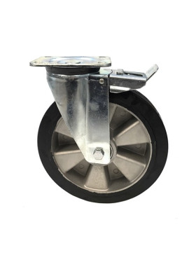 ROULETTE MANUTENTION RENFORCÉE À FREIN CAOUTCHOUC S76AS DIAMÈTRE 250MM 