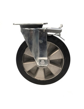 ROULETTE MANUTENTION RENFORCÉE À FREIN CAOUTCHOUC S76AS DIAMÈTRE 250MM 