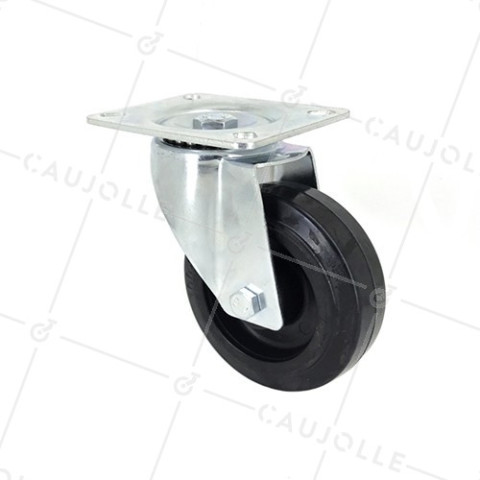 Ruota ELASTICA RESISTENTE AL CALORE DIAMETRO 100 MM CARICO 80 KG • Caujolle