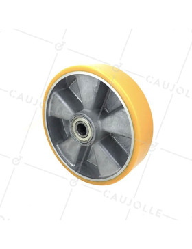 Ruota POLIURETANO INDUSTRIALE DIAMETRO 200 MM CARICO 800KG ASSE 20 MM SFERE - S2013 200 • Caujolle