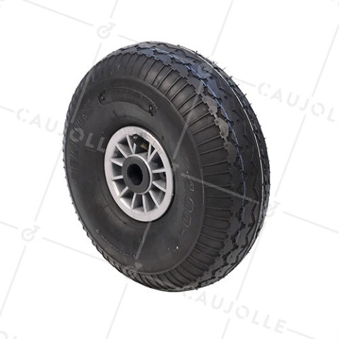 Ruota DI Carrello a mano GONFIATA DIAMETRO 300 MM CARICO 150KG ASSE 25MM - S2700P 300 R25 PREMIUM (PNEUMATICO 4.00-4) • Caujolle