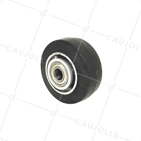 Ruota INDUSTRIALE AD ASSORBIMENTO DI URTI DIAMETRO 125 MM CARICO 280KG ASSE 20MM SFERE - S2014125 • Caujolle