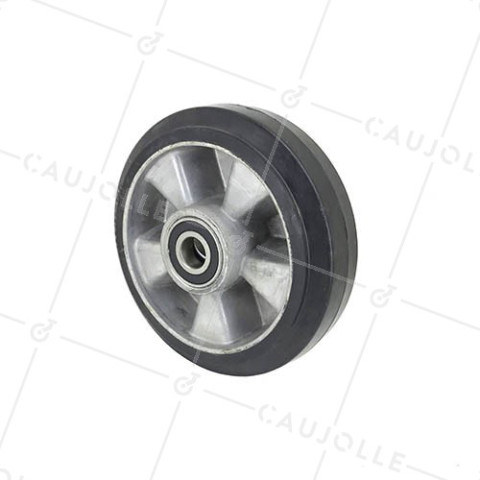 Ruota INDUSTRIALE AD ASSORBIMENTO DEGLI URTI DIAMETRO 180 MM CARICO 300 KG ASSE 20MM SFERE - S2014180 • Caujolle