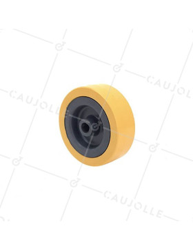 Ruota DI MANUTENZIONE PVC GIALLO DIAMETRO 65 MM CARICO 40KG ASSE 8 MM - S2300E • Caujolle