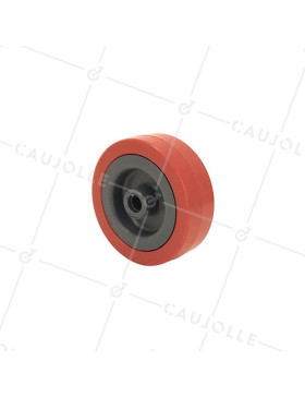 Ruota DI MANUTENZIONE PVC ROSSO DIAMETRO 65 MM CARICO 40KG ASSE 8 MM - S2300E • Caujolle