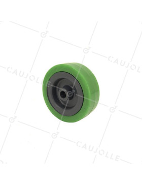 Ruota DI MANUTENZIONE PVC VERDE DIAMETRO 65MM CARICO 40KG ASSE 8 MM - S2300E • Caujolle