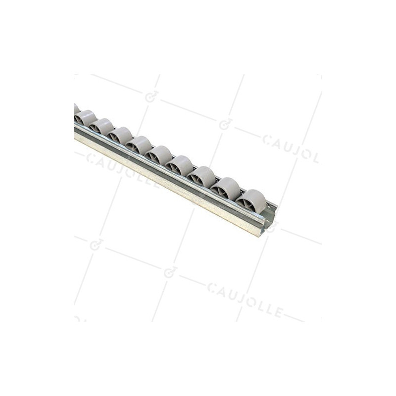 RAIL IN ACCIAIO DI 1M CON Ruote DI 28 MM DI DIAMETRO CARICO 85 KG