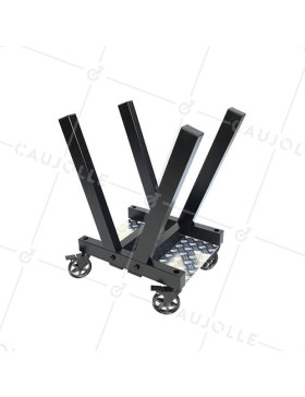 CARRELLO PORTA LEGNA DESIGN NERO