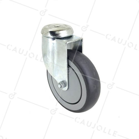 Ruota DI CARRELLO A Cuscinetto A SFERE DIAMETRO 125MM CARICO 80 KG CON FISSAGGIO DA 10 MM - S94 CARRELLO • Caujolle
